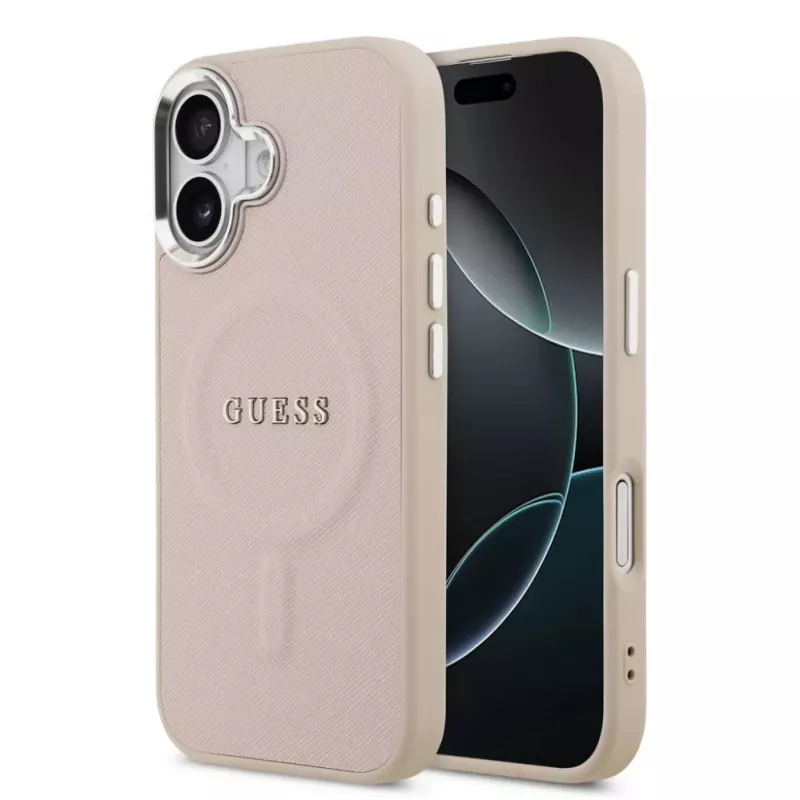 Guess Apple iPhone 17 PU Saffiano MagSafe Case Pink