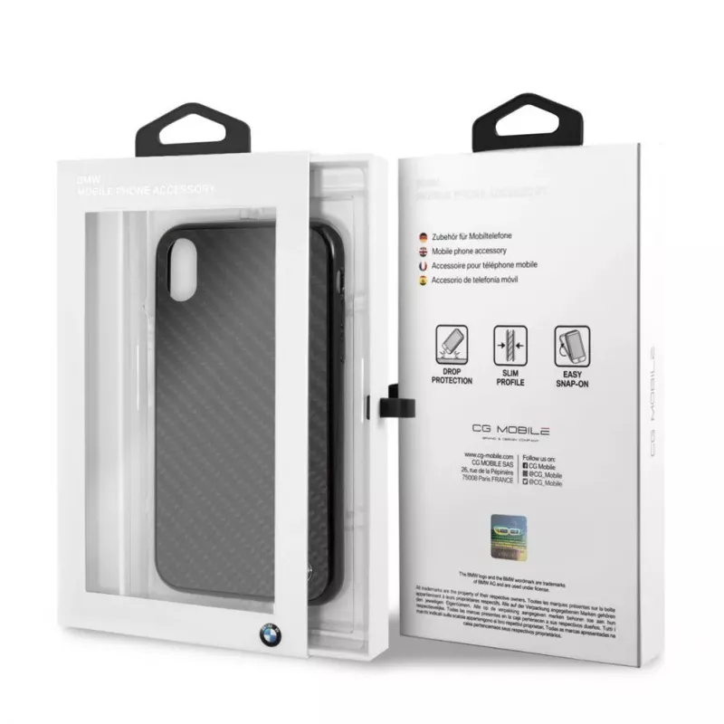 BMW Apple iPhone XR Signature Hard Case Real Carbon Black