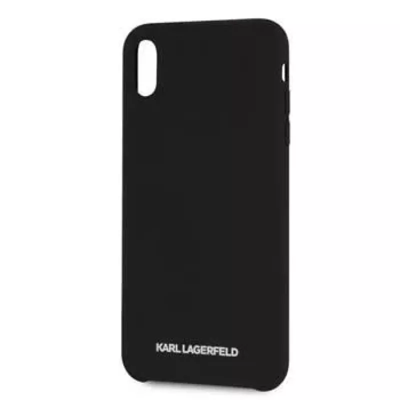 Karl Lagerfeld Apple iPhone XR Silver Logo Silicone Case Black