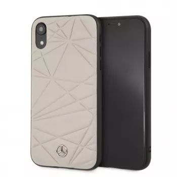 Mercedes-Benz Apple iPhone XR Twister Genuine Leather Hard Case Grey