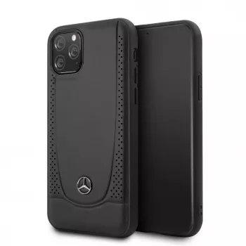 Mercedes-Benz Apple iPhone 11 Pro Skórzane Etui Twarde Perforacja Czarny