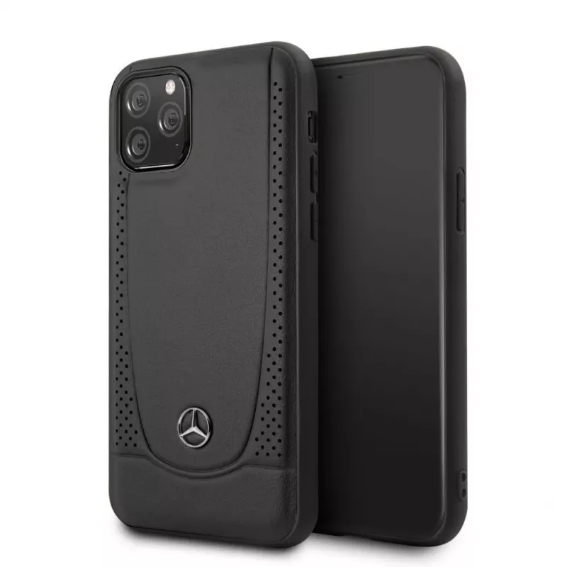 Mercedes-Benz Apple iPhone 11 Pro Skórzane Etui Twarde Perforacja Czarny