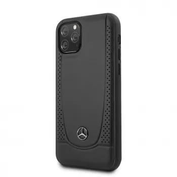 Mercedes-Benz Apple iPhone 11 Pro Skórzane Etui Twarde Perforacja Czarny