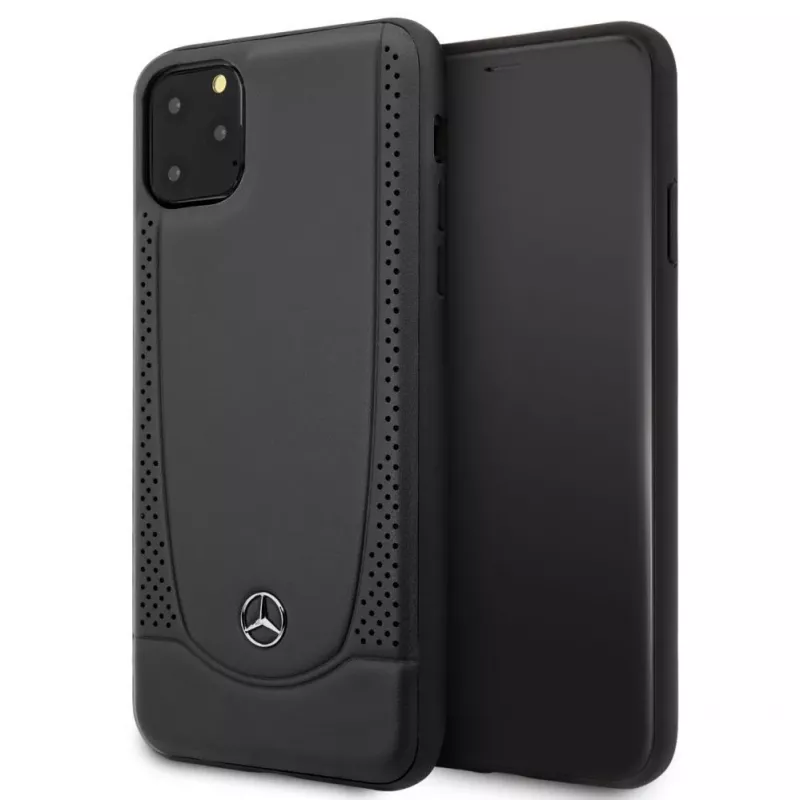 Mercedes-Benz Apple iPhone 11 Pro Max Skórzane Etui Twarde Perforacja Czarny