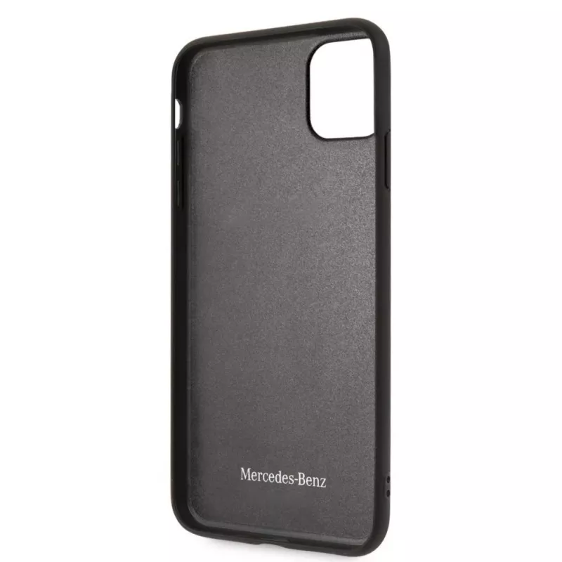 Mercedes-Benz Apple iPhone 11 Pro Max Quilted Genuine Leather Back Cover Blue
