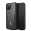 Mercedes-Benz Apple iPhone 11 Pro Hard Case Skórzany Węgiel Włókno Czarny