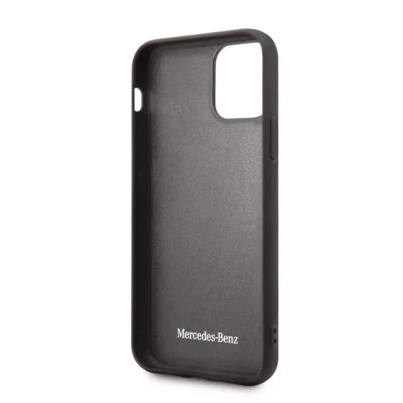 Mercedes-Benz Apple iPhone 11 Pro Hard Case Skórzany Węgiel Włókno Czarny