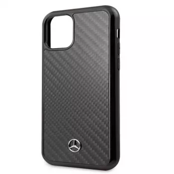 Mercedes-Benz Apple iPhone 11 Pro Max Hard Case Skóra Węgiel Czarny