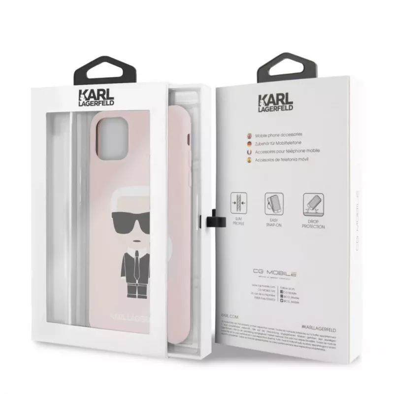 Karl Lagerfeld Apple iPhone 11 Pro Max Silikonowa Fullbody Ikonic Różowy Różowy