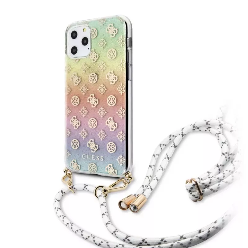 Guess Apple iPhone 11 Pro Iridescent HC Cord Peony Electroplated Multi Color Protective Case