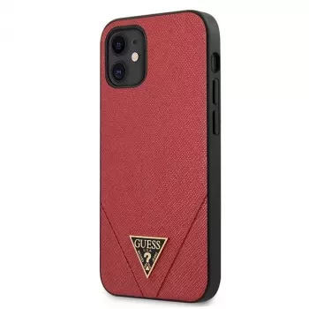 Guess GUHCP12SVSATMLRE Saffiano Hard Case do Apple iPhone 12 Mini - Czerwony