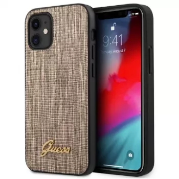 Guess Apple iPhone 12 mini 5.4 cal Lizard Cover Gold