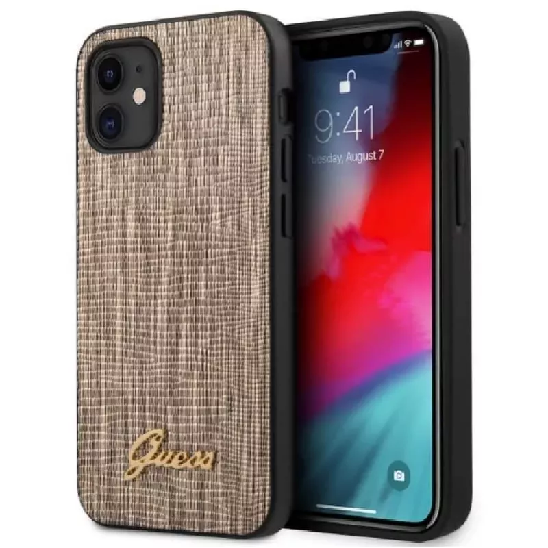 Guess Apple iPhone 12 mini 5.4 cal Lizard Cover Gold