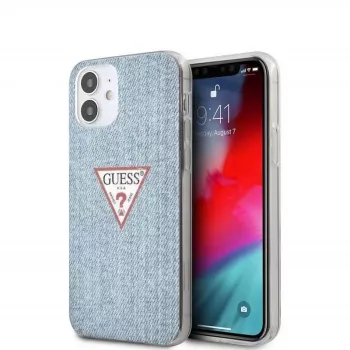 Guess Apple iPhone 12 mini 5.4'' PC/TPU Denim Triangle Cover Light Blue