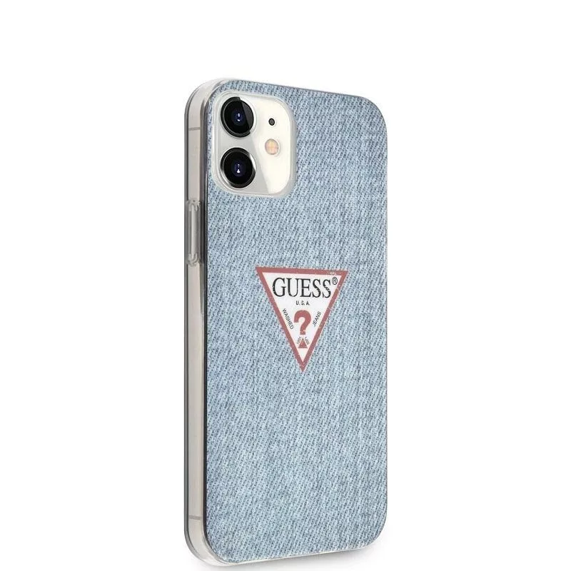 Guess Apple iPhone 12 mini 5.4'' PC/TPU Denim Triangle Cover Light Blue