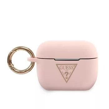 Guess Silikonowe etui Triangle do AirPods Pro Różowe