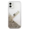 Guess Apple iPhone 12 Mini 5.4 cala Liquid Glitter Vintage Etui Złoty