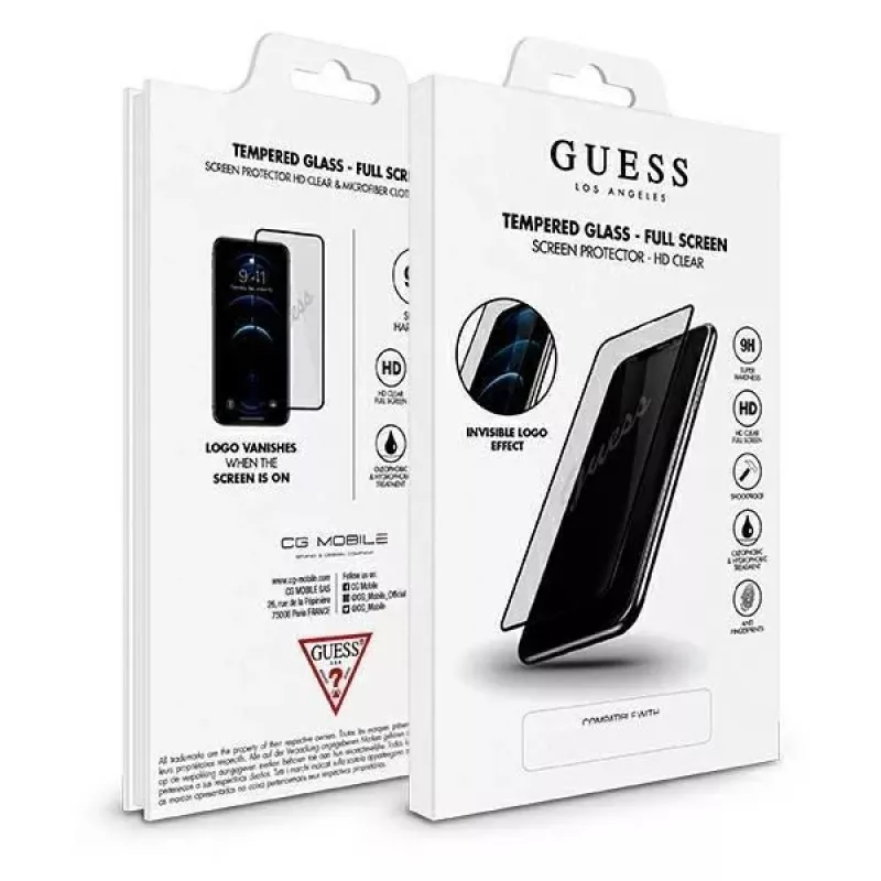 Guess Tempered Glass GUSPP12LSLTR Screen Protector do Apple iPhone 12 Pro Max 6,7 cala Vintage Magic Logo