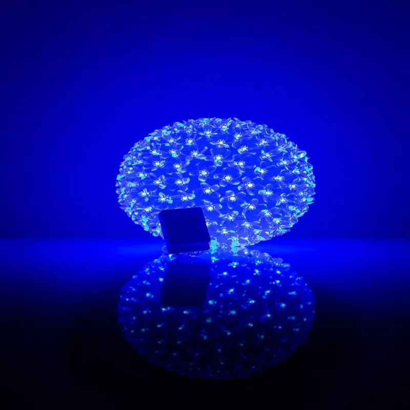 iLike Bumba ar puķēm 465 200LED D-20cm Blue Dekoracyjna Kula LED z Kwiatami