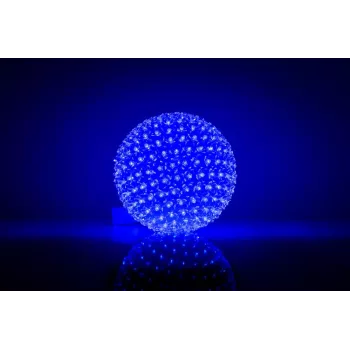 iLike Dekoracyjna Kula LED z Kwiatami 300 diod LED Niebieska 25 cm