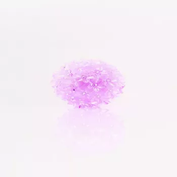Kula dekoracyjna LED z wzorem kwiatowym, 50 diod LED, 11 cm, fioletowa