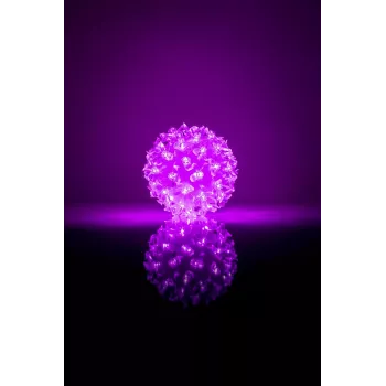 Kula dekoracyjna LED z wzorem kwiatowym, 50 diod LED, 11 cm, fioletowa