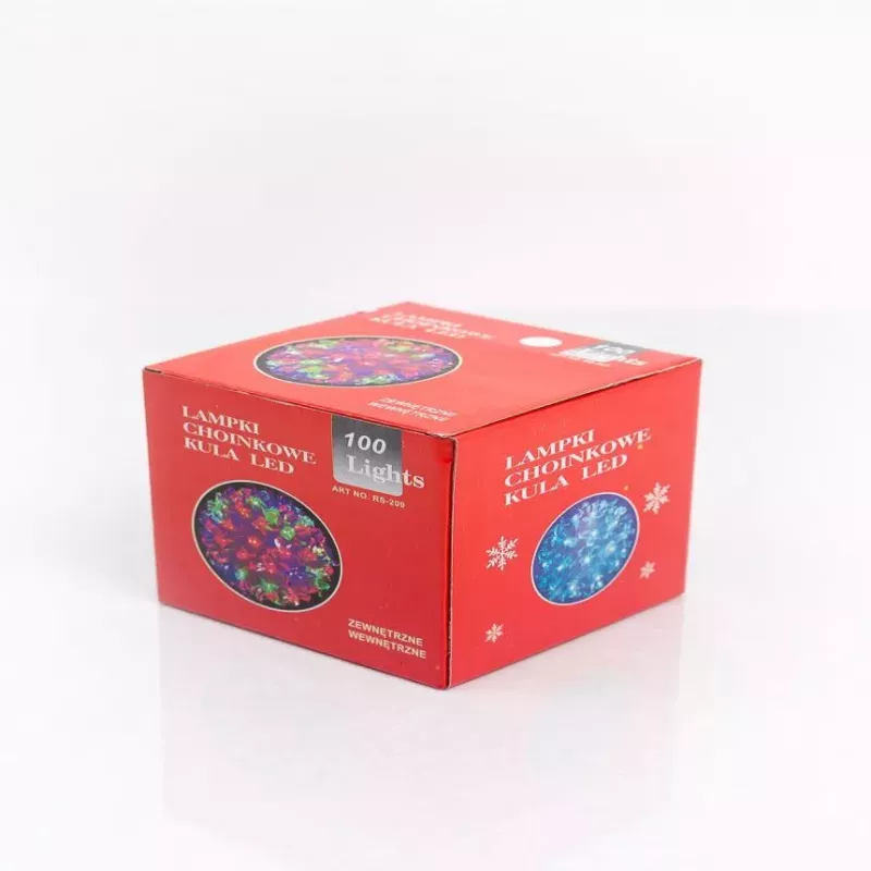 iLike RS-209 Dekoracyjna Kula Świetlna z Wzorem Kwiatowym 100 LED Niebieska 14 cm