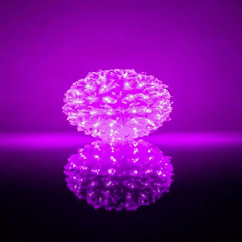iLike Bumba ar puķēm RS-214 80LED D-13cm Purple Dekoracyjne Światło LED
