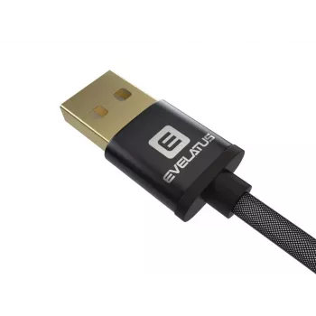 Evelatus Data Cable Micro USB EDC02 Dual Side Gold Plated Connectors Black