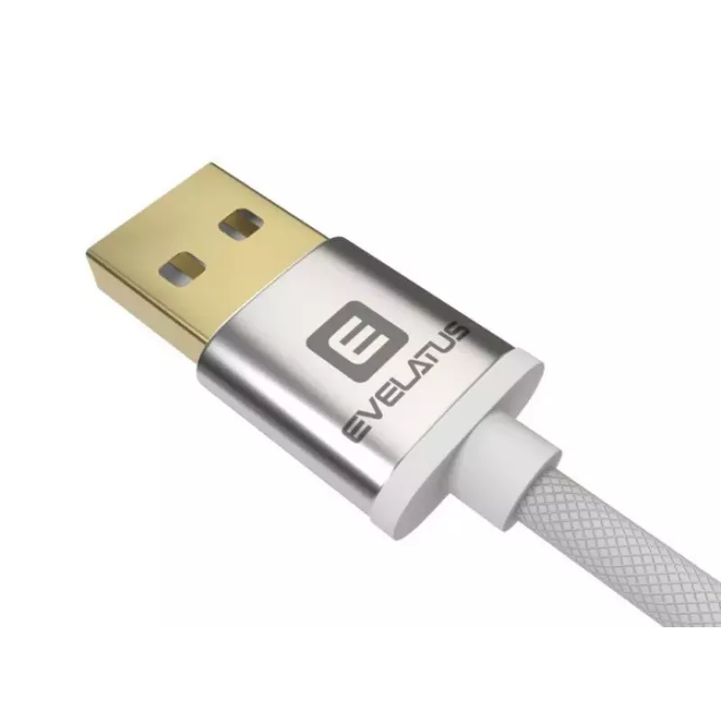 Evelatus Universal Data Cable Micro USB EDC02 Dual Side Gold Plated Connectors White