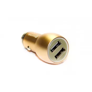 Evelatus ECC01 GOLD Ładowarka Samochodowa 2 Porty USB 3.1A z Narzędziem Ratunkowym ze Stali Nierdzewnej Złoty