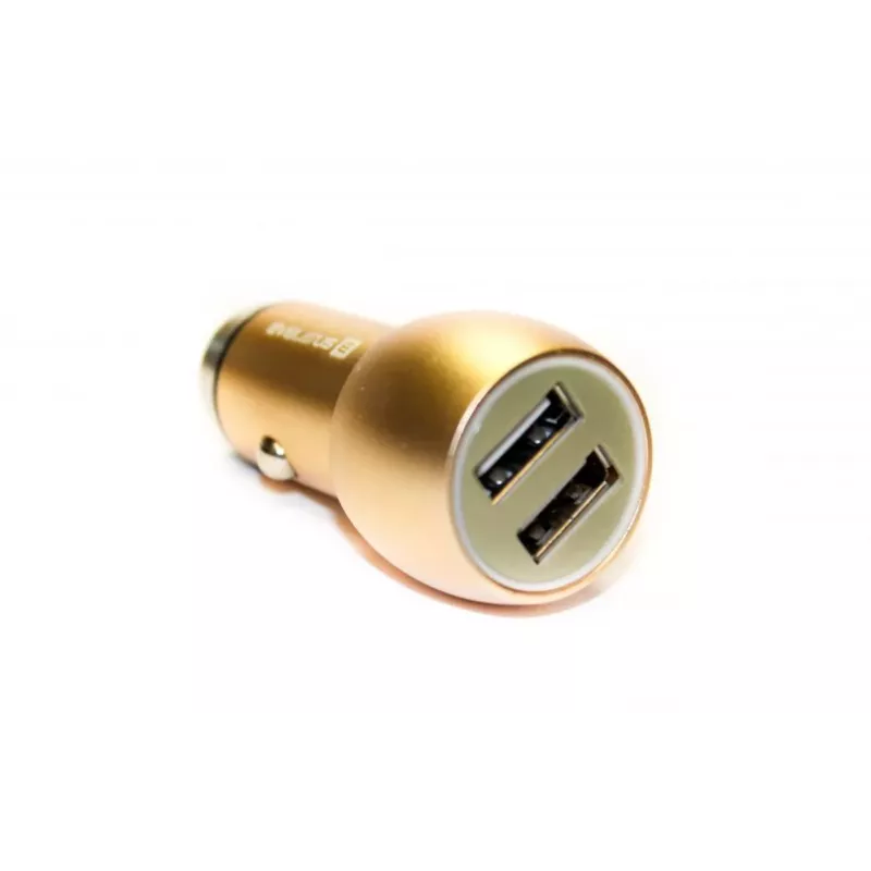 Evelatus ECC01 GOLD Ładowarka Samochodowa 2 Porty USB 3.1A z Narzędziem Ratunkowym ze Stali Nierdzewnej Złoty
