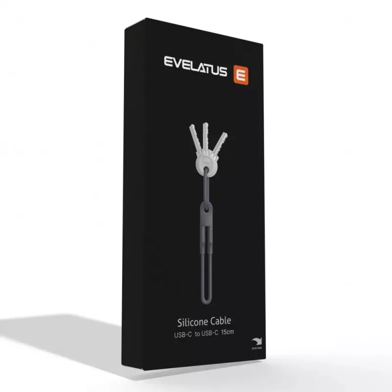 Evelatus USB C do USB C Kabel Silikonowy 0.2M Szary