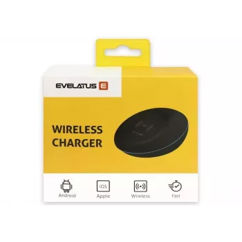 EVELATUS EWC01 Ładowarka bezprzewodowa Biała - Qi 10W Szybkie ładowanie z kablem Micro-USB