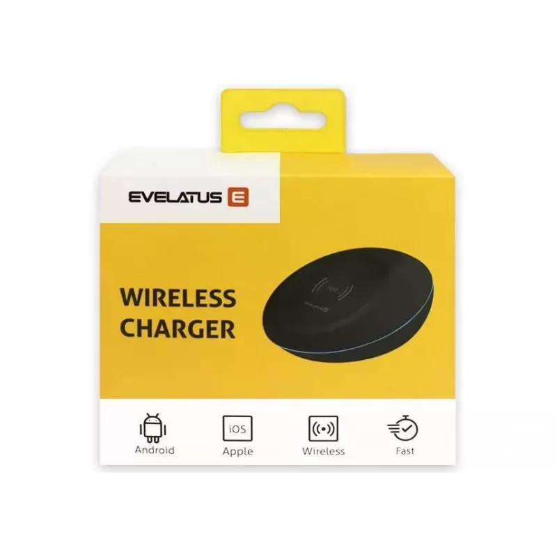 EVELATUS EWC01 Ładowarka bezprzewodowa Biała - Qi 10W Szybkie ładowanie z kablem Micro-USB