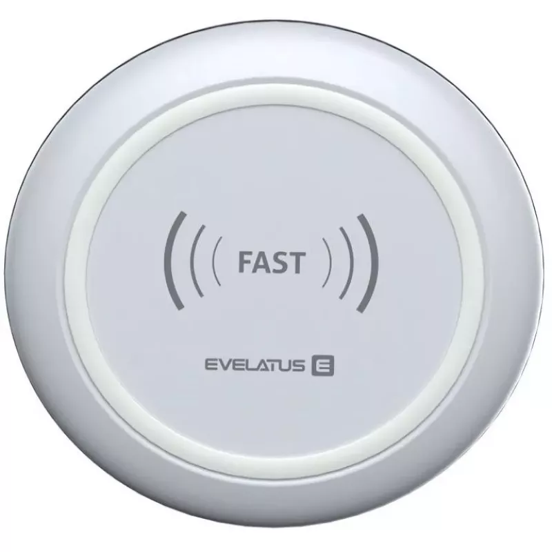 EVELATUS EWC01 Ładowarka bezprzewodowa Biała - Qi 10W Szybkie ładowanie z kablem Micro-USB