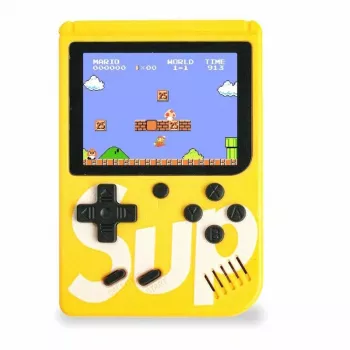 GameBox R1 8-bitowa Przenośna Konsola do Gier Retro z 400 Grami 3-calowy LCD z Kablem RCA do TV Żółty