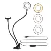 Elight TF Lampka LED Pierścień 11cm z Klipsem Biurkowym i Uchwytem na Telefon z Elastycznym Ramieniem 30cm do Live Stream i Selfie Czarny