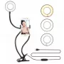 Elight TF Lampka LED Pierścień 11cm z Klipsem Biurkowym i Uchwytem na Telefon z Elastycznym Ramieniem 30cm do Live Stream i Selfie Czarny