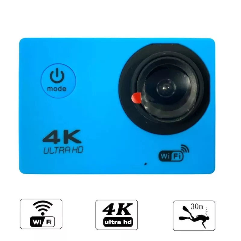 iWear K1 Ultra HD 4K 16Mpix Wi-Fi Sport Camera z 2-calowym pilotem LCD i 8-częściowym zestawem mocowań