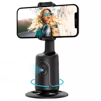 iWear P01 Auto Face 360 Degree Tracking Selfie Stick Tripod with Smartphone Fixation Black