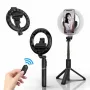 Elight L07 Profesjonalny Selfie Stick (max 90cm) z pierścieniowym światłem LED, statywem, spustem Bluetooth