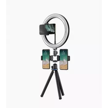 Elight O1 Flexi Tripod Stand 30cm + 10 inch LED Ring z pilotem kablowym i uchwytem na telefon / mocowanie 3/4 cala czarny