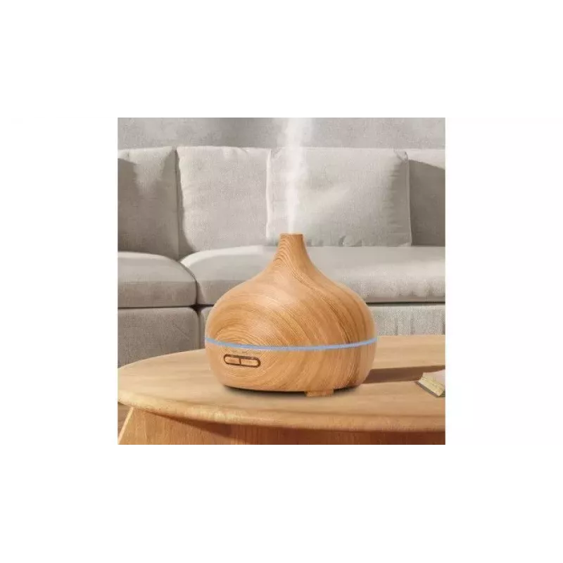IVY D1 3-w-1 Dyfuzor Aromatu - Nawilżacz - 10W Nocna Lampa Nastrojowa 17cm / 500ml Jasne Drewno