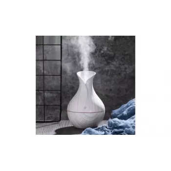 IVY D2 3-w-1 Dyfuzor Aromatu - Nawilżacz - 1.5W Nocna Lampa Atmosferyczna USB 11cm / 300ml Kamień Drewno