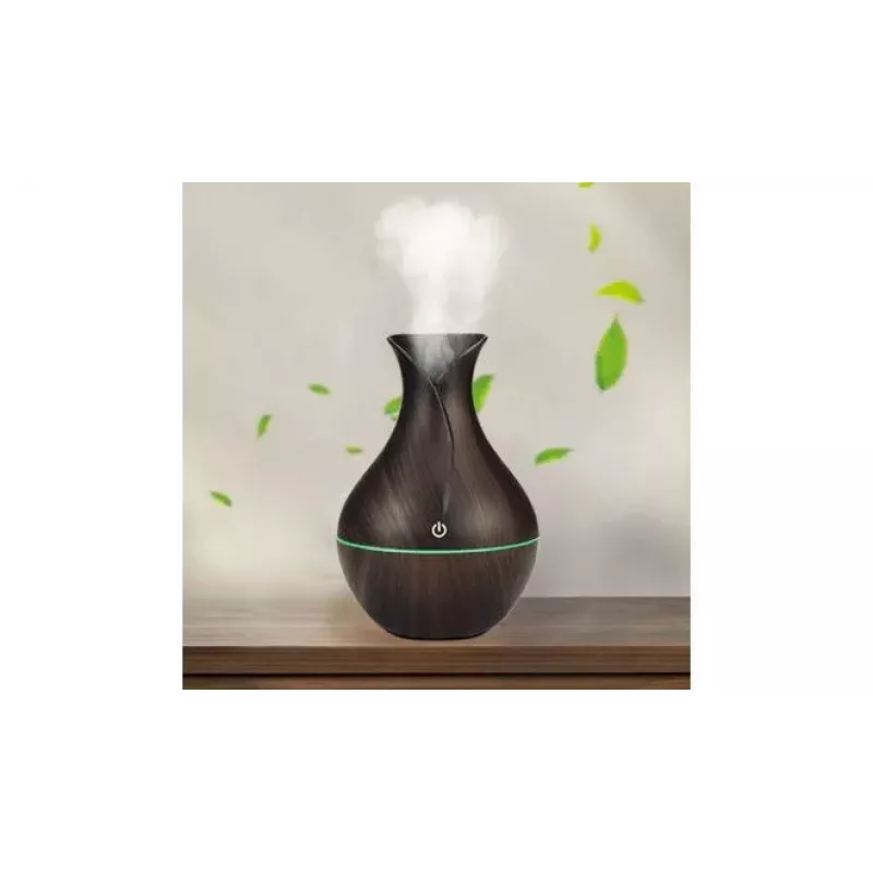 IVY D2 3-w-1 Dyfuzor Aromatu - Nawilżacz - 1.5W Nocna Lampa Atmosferyczna USB 11cm / 300ml Ciemne Drewno