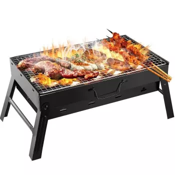 iLike Grillpapa Super Compact Składany Grill Węglowy 36x29x6.8 cm na Piknik i Kemping