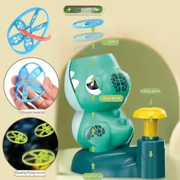 Kiddyz KT1 Dino Wyrzutnia Dysków Latających z Katapultą i 2 Rakietami