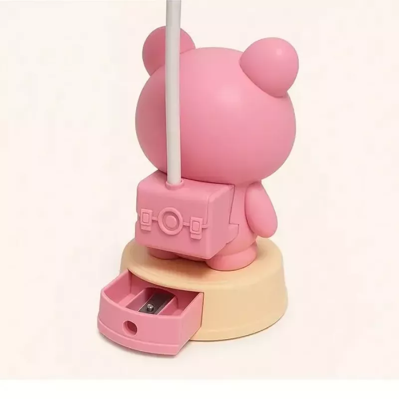 Kiddyz NL2 Space Froggy Kids Night Light Desk Lamp (20x10cm) with USB Power & Pencil Sharpener Pink