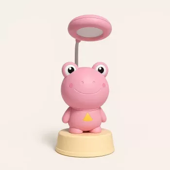 Kiddyz NL2 Space Froggy Kids Night Light Desk Lamp (20x10cm) with USB Power & Pencil Sharpener Pink